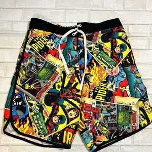 Marvel Comic Book Swim Shorts